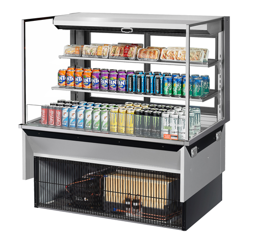 Turbo Air TOM-48L-UFD-S-3SI-N Drop-In Horizontal Open Display Case 15.2 cu ft Self-Contained Refrigeration