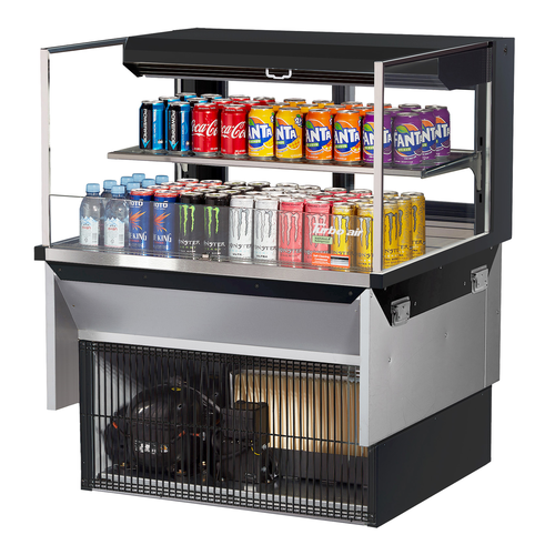 Turbo Air TOM-36L-UFD-WB2SI-N Drop-In Horizontal Open Display Case 7.5 cu ft Self-Contained Refrigeration