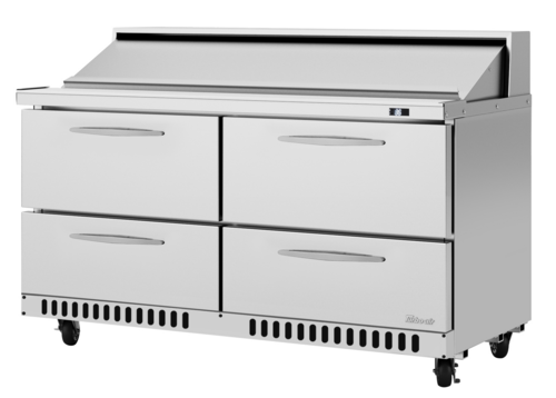 Turbo Air PST-60-D4-FB-N PRO Series Sandwich Salad Prep Table 60 inch Stainless Steel 14.8 cu ft 4 Drawers