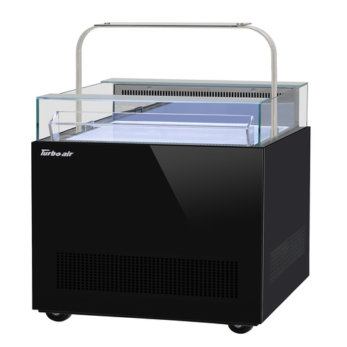 Turbo Air TOS-30NN-D-WB Open Display Sandwich and Cheese Merchandiser with Glass Sneeze Guard 30W x 35D x 40H