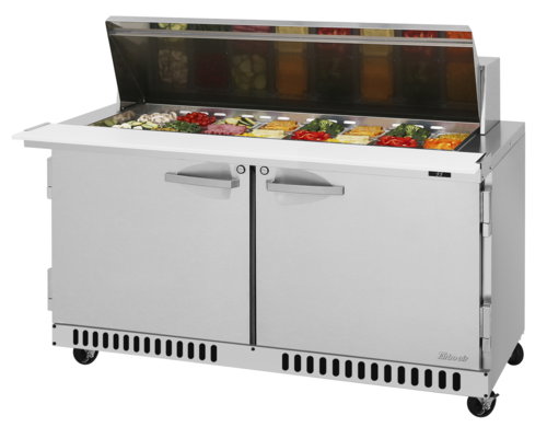 Turbo Air PST-60-24-FB-N PRO Series Mega Top Sandwich Salad Prep Table 60 inch Stainless Steel 14.8 cu ft
