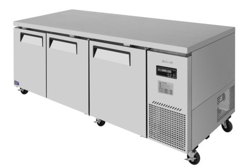 Turbo Air JUF-93D-N J Series Side Mount Undercounter Freezer 93 inch 30 cu ft Stainless Steel 3 Doors LED Lighting