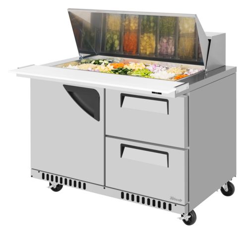 Turbo Air TST-48SD-18-D2R(L)-FB-N Super Deluxe Sandwich Salad Mega Top Unit Front Breathing 48 Inch Stainless Steel