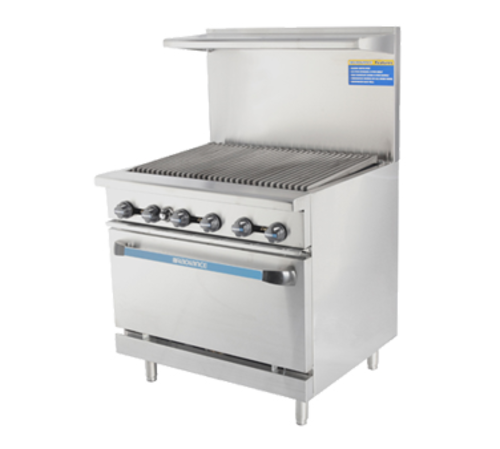 Turbo Air TAR-36RB Radiance Heavy Duty Range Natural Gas 36 Inch Radiant Broiler Top Thermostatic Control