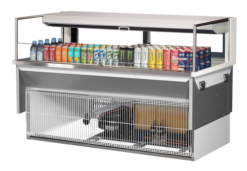 Turbo Air TOM-60L-UFD-WB1SI-N Drop-In Horizontal Open Display Case 8 cu ft Self Contained Refrigeration
