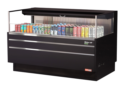 Turbo Air TOM-60L-UF-WB1S-N Horizontal Open Display Merchandiser 8 cu ft Low Profile Self Cleaning Condenser