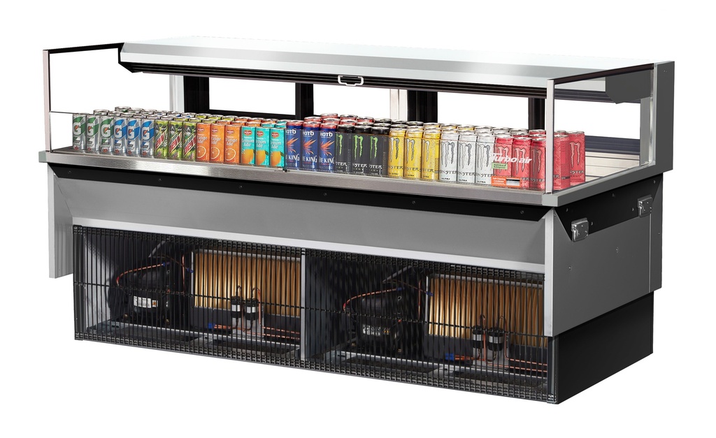 Turbo Air TOM-72L-UFD-S-1SI-N Drop-In Horizontal Open Display Case 9.7 cu ft Capacity Self-Contained Refrigeration