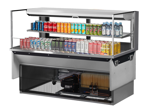 Turbo Air TOM-60L-UFD-S-2SI-N Drop-In Horizontal Open Display Case 13 cu ft Self Contained Refrigeration