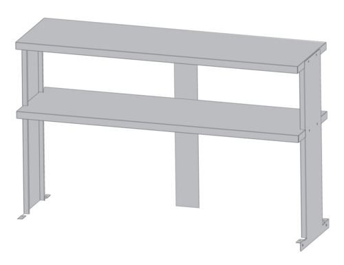 Turbo Air TSOS-5R-T Double Overshelf 60-3/8W x 14-1/2D x 31-1/4H Stainless Steel for PURF-60 TUR-60 MURF-60 EURF-60 PST-60 TST-60 MST-60 EST-60