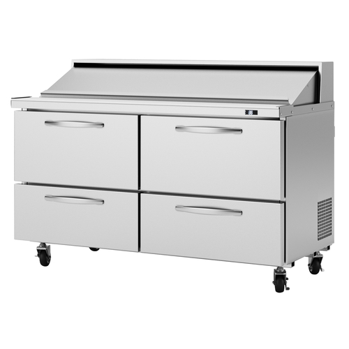 Turbo Air PST-60-D4-N PRO Series Sandwich Salad Unit 16 Pan 2 Section Self Contained Compressor Stainless Steel