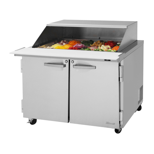 Turbo Air PST-48-18-N-SL PRO Series Mega Top Sandwich Salad Prep Table 18 Pan 15 Cu Ft Stainless Steel