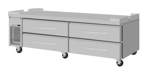 Turbo Air PRCBE-84F-N-FT PRO Series Freezer Chef Base 84 inch Stainless Steel 14.75 cu ft Digital Display