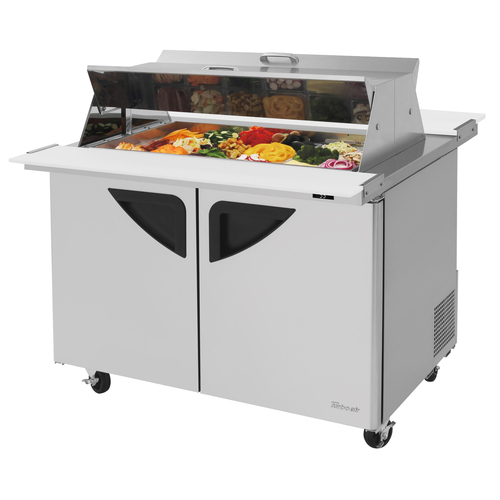 Turbo Air TST-48SD-18-N-DS Super Deluxe Sandwich Salad Mega Top Unit Dual Sided Lids 15 cu ft Stainless Steel