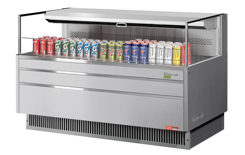 Turbo Air TOM-60L-UF-S-1S-N Horizontal Open Display Merchandiser 8 cu ft Low Profile Self Contained Refrigeration