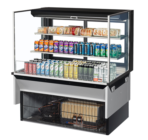 Turbo Air TOM-48L-UFD-WB3SI-N Drop-In Horizontal Open Display Case 15.2 cu ft Self-Contained Refrigeration