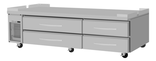 Turbo Air PRCBE-96R-N-FT PRO Series Refrigerated Chef Base 96 inch with Stainless Steel Drawers and Digital Display
