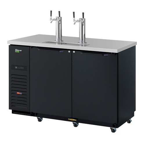Turbo Air TBD-2SBD-N6 Super Deluxe Beer Dispenser 58-3/4W x 27-1/4D x 37-1/8H Stainless Steel Countertop