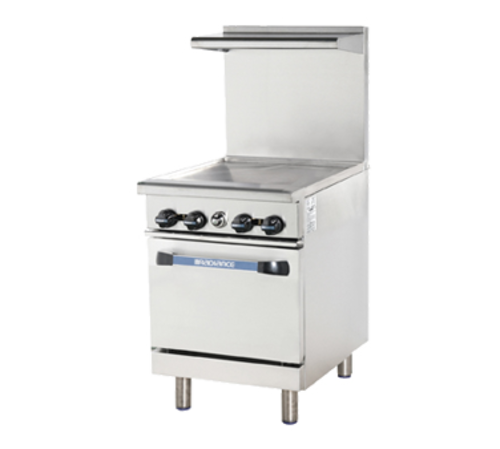 Turbo Air TAR-24G Radiance Restaurant Range Natural Gas 24 Inch Griddle Stainless Steel Oven 72000 BTU