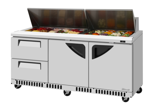 Turbo Air TST-72SD-D2LR-FB-N Super Deluxe Sandwich Salad Unit 72 inch Front Breathing 17.6 cu ft Stainless Steel