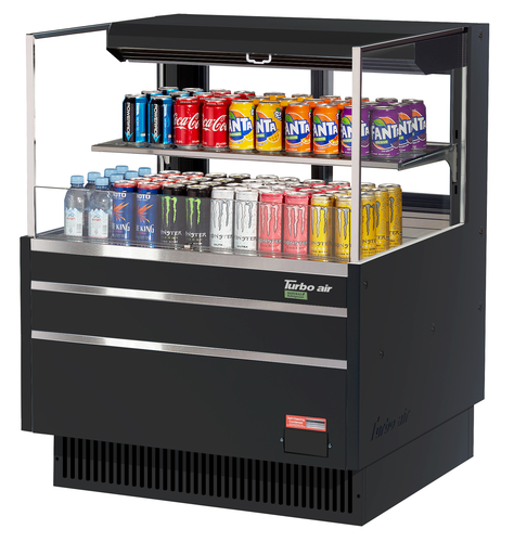 Turbo Air TOM-36L-UFD-WB2S-N Horizontal Open Display Merchandiser 7.5 cu ft Self Contained Refrigeration