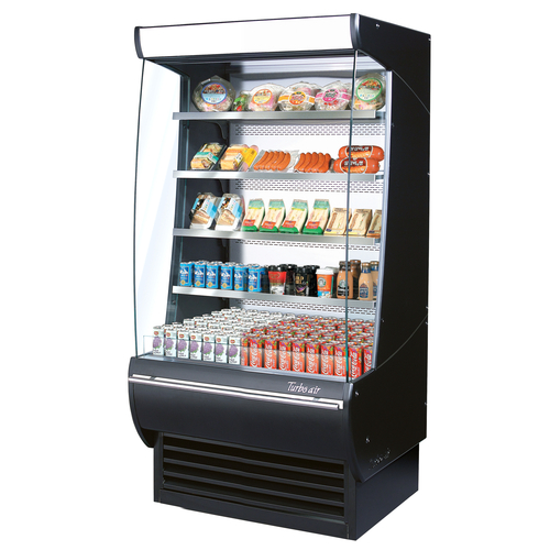 Turbo Air TOM-36DXB-N Extra Deep Vertical Open Display Merchandiser 17.1 cu ft Capacity Black Exterior