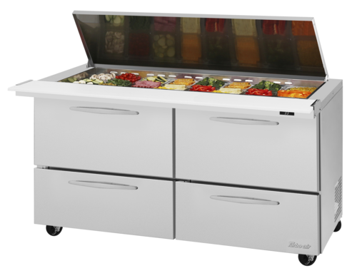 Turbo Air PST-60-24-D4-N-FL PRO Series Mega Top Sandwich Salad Prep Table 60 Inch 24 Pan Capacity