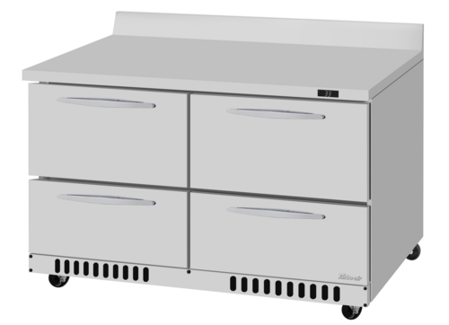 Turbo Air PWR-48-D4-FB-N PRO Series Worktop Refrigerator Front Breathing 48 inch Two Section 9.8 cu ft Capacity