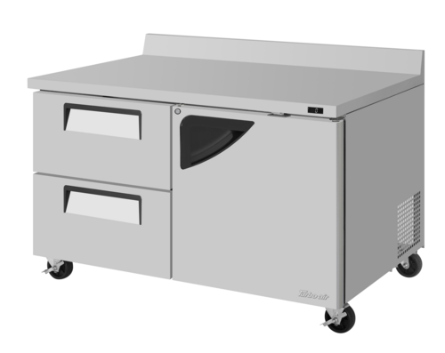 Turbo Air TWF-60SD-D2R-N Super Deluxe Worktop Freezer 60 inch Two Section Stainless Steel Self Cleaning Condenser