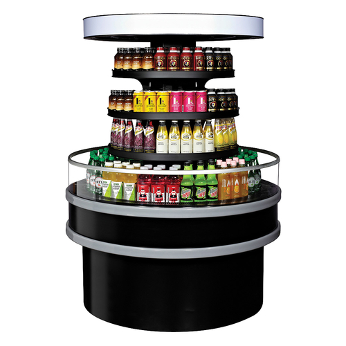 Turbo Air TIOM-48RRB-N Island Display Refrigerated Merchandiser 11.2 cu ft 48W x 48D x 65H Self Serve