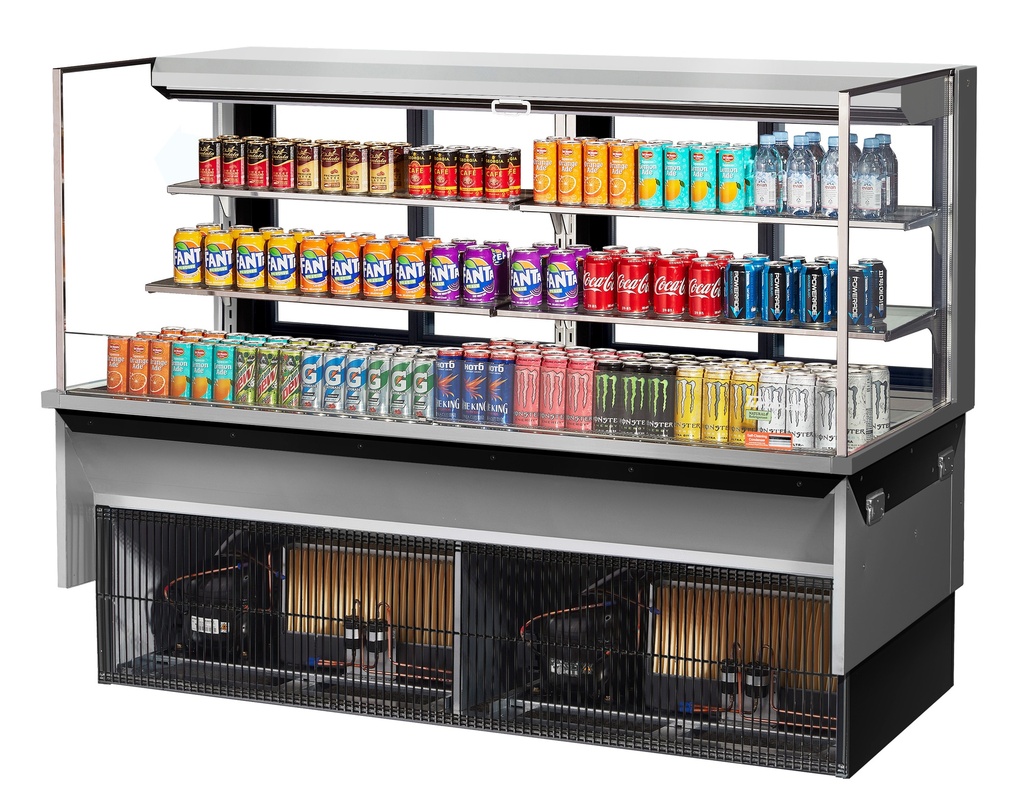 Turbo Air TOM-72L-UFD-S-3SI-N Drop-In Horizontal Open Display Case 71-7/8W x 33-3/4D x 52-1/2H 23.4 cu ft Capacity