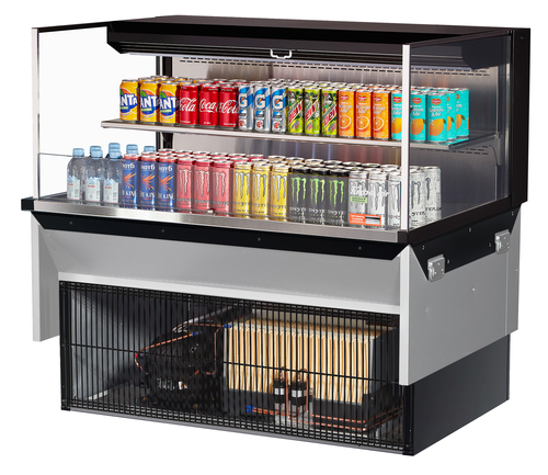 Turbo Air TOM-48L-UF-WB2SI-N Drop-In Horizontal Open Display Case 10.2 cu ft Self-Contained Refrigeration