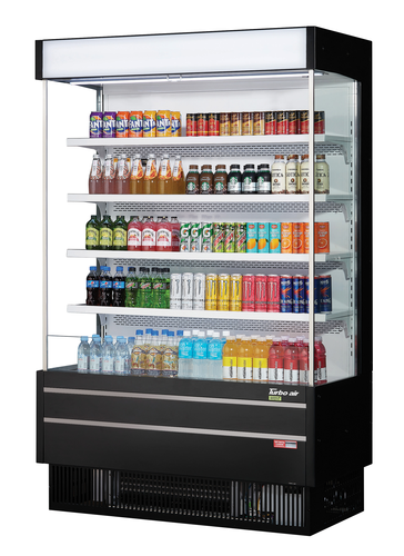 Turbo Air TOM-50SEW(B) Vertical Air Curtain Open Display Merchandiser 21.3 cu ft Capacity Self Cleaning Condenser