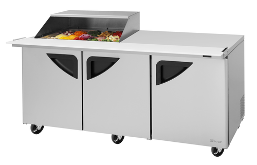 Turbo Air TST-72SD-15M-N-SL Super Deluxe Sandwich Salad Mega Prep Work Station 72 inch 15 Pan Capacity