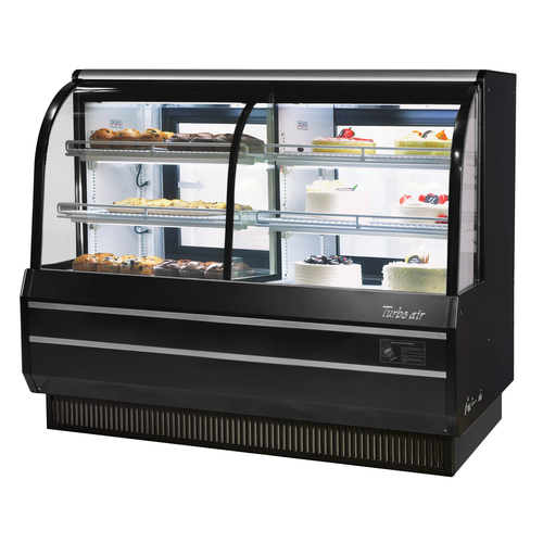 Turbo Air TCGB-72CO-WB-N Bakery Case Combi Dry Refrigerated 72in Self Contained Refrigeration Curved Glass
