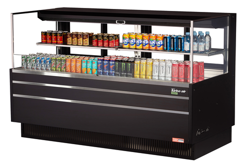 Turbo Air TOM-72L-UFD-WB2S-N Horizontal Open Display Merchandiser 15.8 cu ft Self Contained Refrigeration