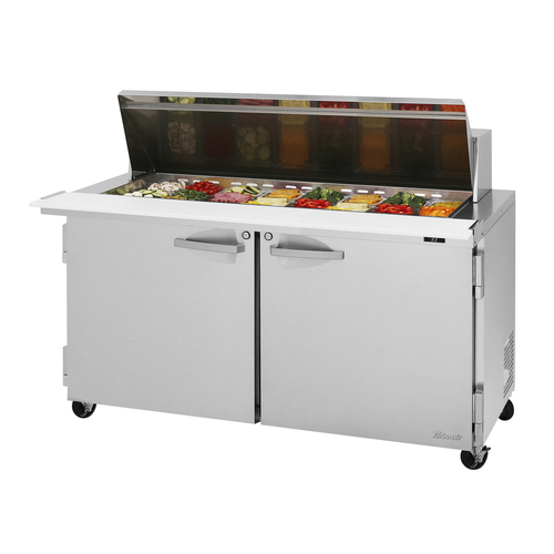 Turbo Air PST-60-24-N PRO Series Mega Top Sandwich Salad Prep Table 19 cu ft 24 Pan Top Self Cleaning Condenser