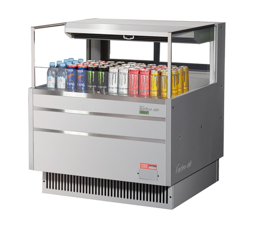 Turbo Air TOM-36L-UFD-S-1S-N Horizontal Open Display Merchandiser 4.6 cu ft Low Profile Self Contained Refrigeration