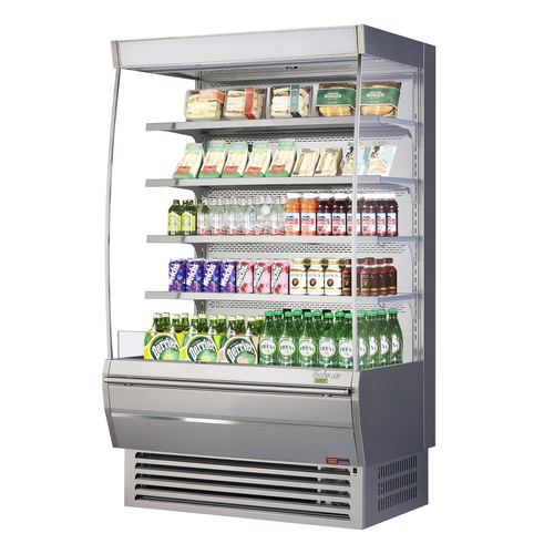 Turbo Air TOM-48DXS-N Extra Deep Vertical Open Display Merchandiser 23.2 cu ft Capacity Stainless Steel