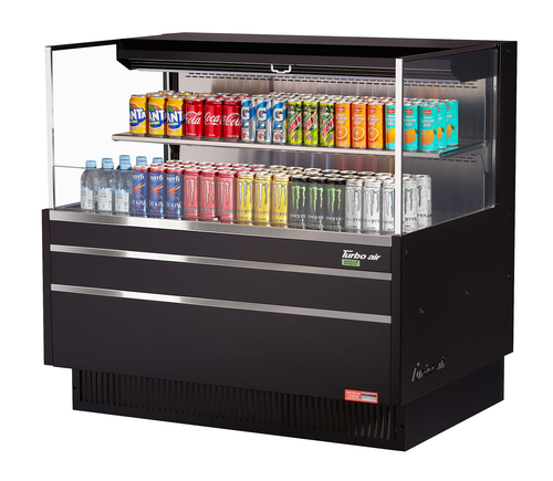 Turbo Air TOM-48L-UF-WB2S-N Horizontal Open Display Merchandiser 10.2 cu ft Capacity Self Cleaning Condenser
