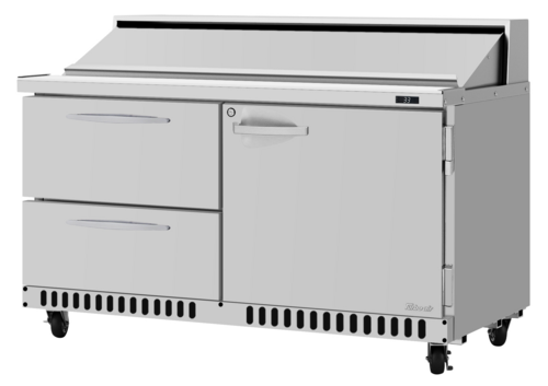 Turbo Air PST-60-D2R-LFB-N PRO Series Sandwich Salad Prep Table 60 inch Stainless Steel 14.8 cu ft Energy Efficient