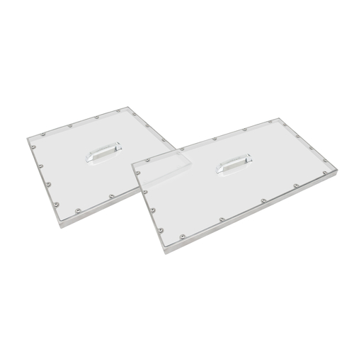 Turbo Air PC-72J Clear Pan Covers Set for JBT-72 Includes 27-3/8 x 22-1/2 x 1-1/4 and 40-3/8 x 27-3/8 x 1-1/4