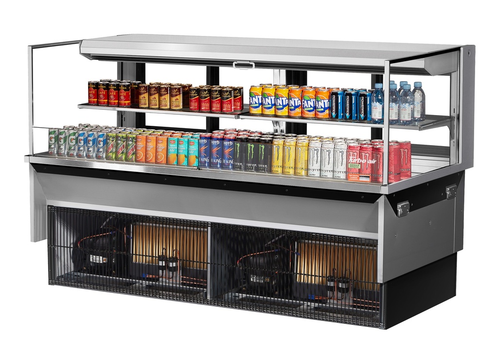 Turbo Air TOM-72L-UFD-S-2SI-N Drop-In Horizontal Open Display Case 15.8 cu ft Self-Contained Refrigeration