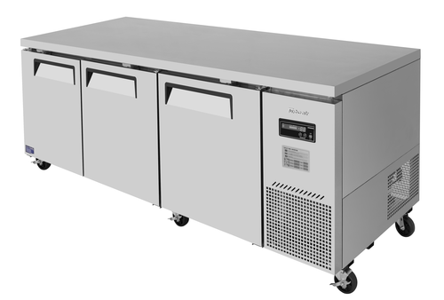 Turbo Air JUR-93D-N J Series Side Mount Undercounter Refrigerator 93 Inch Three Section 30 Cu Ft Stainless Steel