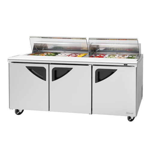 Turbo Air TST-72SD-N-CL Super Deluxe Sandwich Salad Unit 19 cu ft Stainless Steel 72 inch with Clear Lid