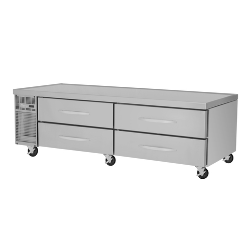 Turbo Air PRCBE-84R-N PRO Series Refrigerated Chef Base 84 inch with Stainless Steel Drawers and Digital Display