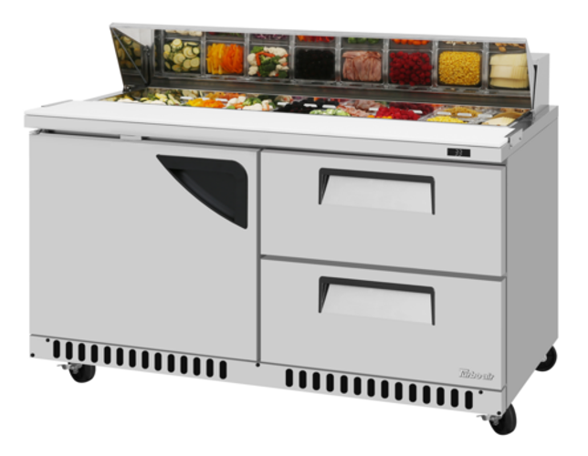 Turbo Air TST-60SD-D2R(L)-FB-N Super Deluxe Sandwich Salad Unit 60 Inch Stainless Steel 14.8 Cu Ft Refrigeration
