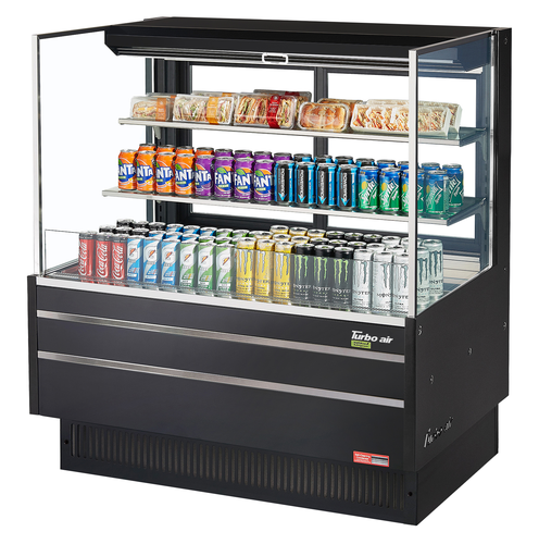 Turbo Air TOM-48L-UFD-WB3S-N Horizontal Open Display Merchandiser 15.2 cu ft Capacity Self Contained Refrigeration