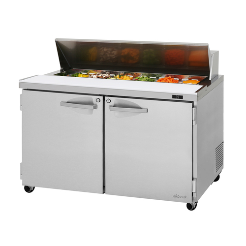 Turbo Air PST-48-N PRO Series Sandwich Salad Prep Table 12 Pan Top 2 Section Stainless Steel 12 Cu Ft