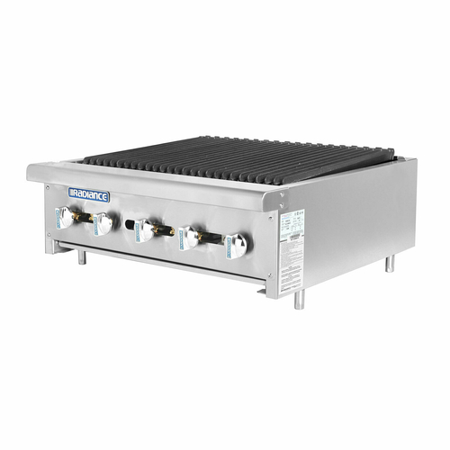 Turbo Air TARB-30 Radiance Charbroiler Countertop Gas 30 Inch Heavy Duty Cast Iron 75 BTU Stainless Steel
