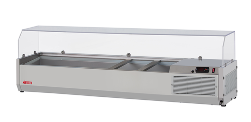 Turbo Air CTST-1200G-N E-Line Countertop Salad Table with Clear Hood 48-3/8 inch Side Mounted Refrigeration